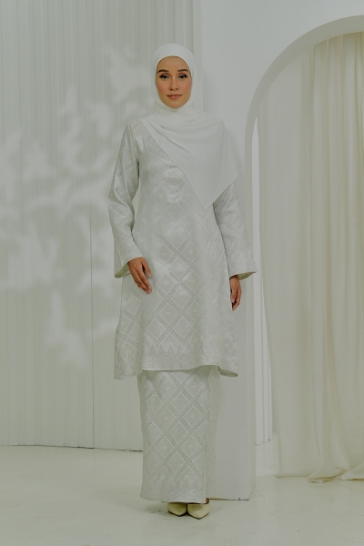 CLASSIC & CLASSY "SONGKET 2.0" SERIES - WHITE SILVER